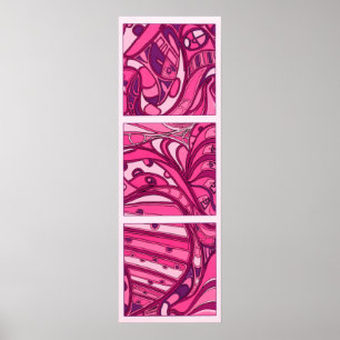 Tableau Abstrait à panneau rose