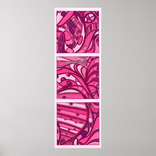 Tableau Abstrait à panneau rose (Devant)