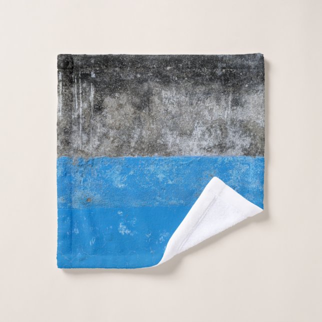 Tableau abstrait bleu et blanc (Gant de toilette)
