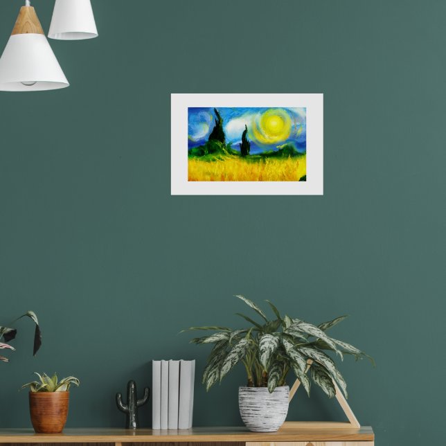 tableau abstrait bleu et jaune (Salon 1)