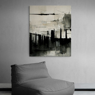 Tableau Abstrait "Dark Streambed". Impression Canv