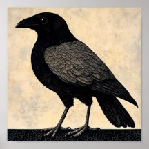 Tableau Abstrait d'oiseaux de corneille
