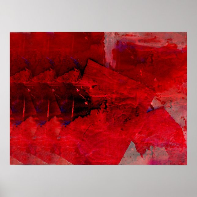 Tableau Abstrait rouge moderne Art contemporain Po (Devant)