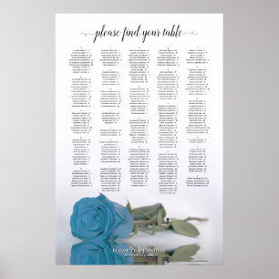 Tableau alphabétique Rose bleu turquoise