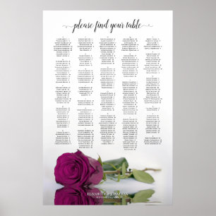 Tableau alphabétique Rose Cassis violet