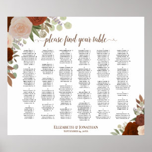 Tableau alphabétique Rose de rouille