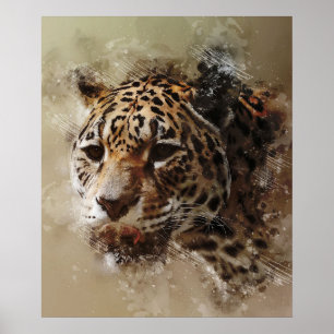 tableau aquarelle esthétique panthère cheetah visa
