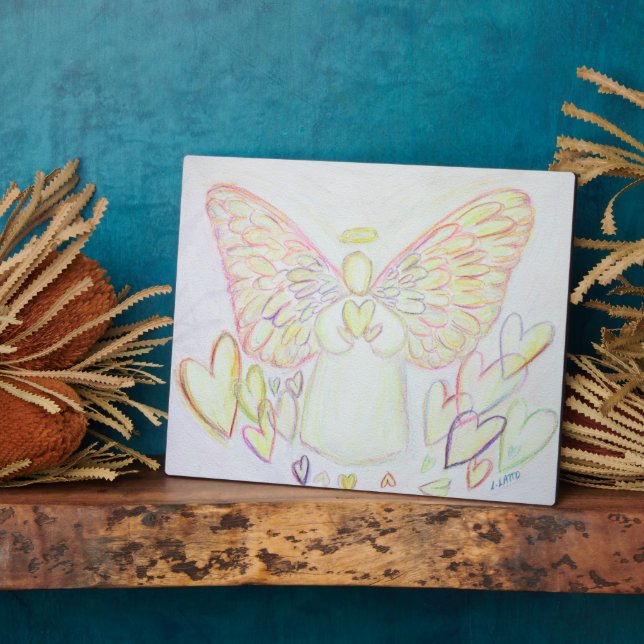 Tableau artistique Ange aux cœurs Cadeau Plaque (Côté)