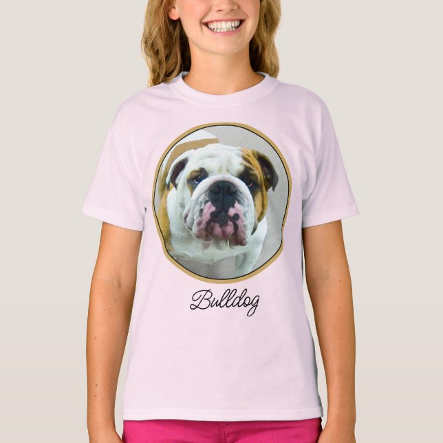 Tableau Bulldog - Joli T-shirt d'art de chien orig (Devant)