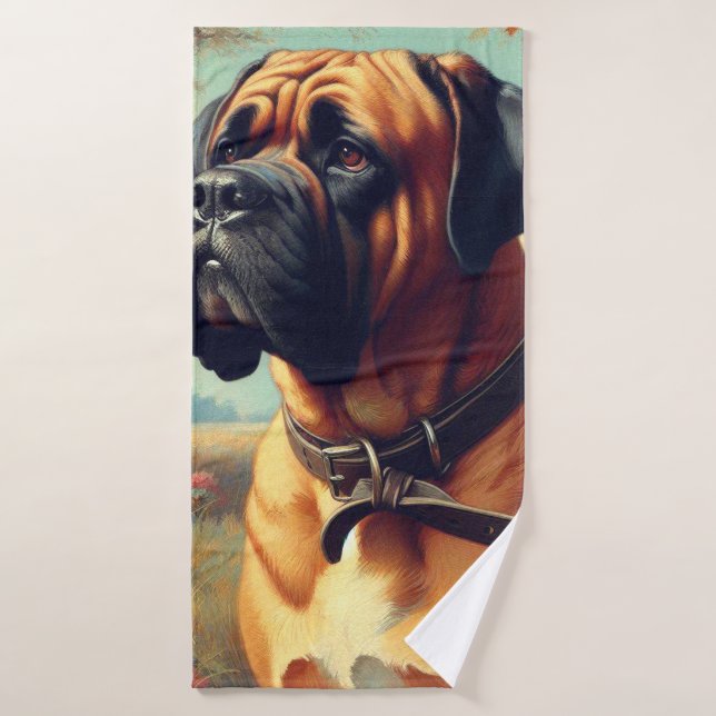 Tableau Bullmastiff vintage (Serviette de bain)