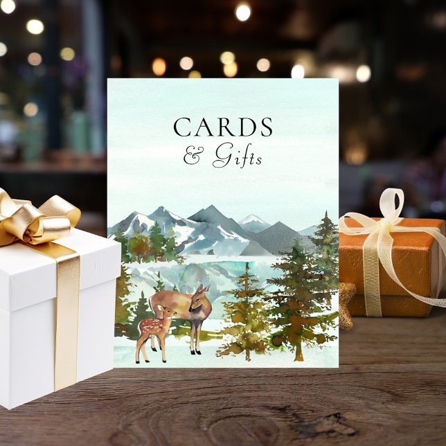 Tableau Cartes et Cadeaux Baby shower de cerfs rus (Créateur téléchargé)