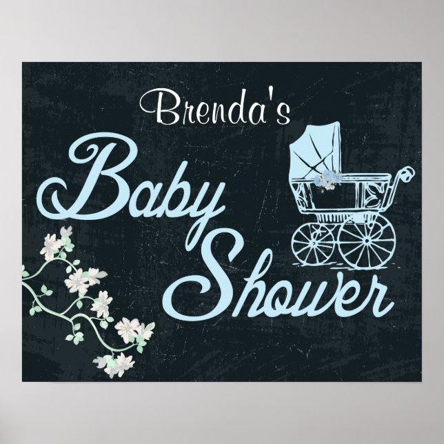 Tableau craie, Affiche de douche de bébé personnal (Devant)