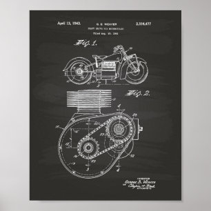 Tableau d'art de brevet des motos 1943