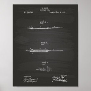 Tableau d'art de brevet du stylo-plume 1893