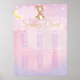 Tableau de Baby shower de la fille de l'ours en pe