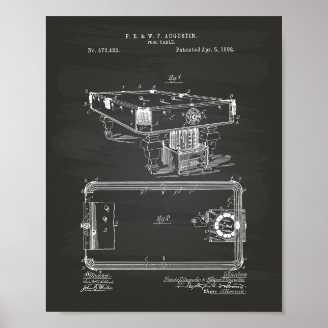Tableau de bord 1892 des brevets Art Chalkboard (Devant)