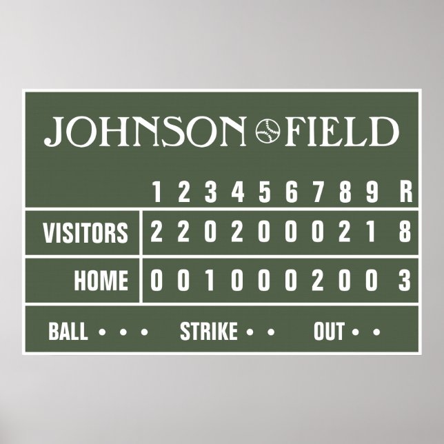 Tableau de bord de baseball personnalisé -36 po x  (Devant)
