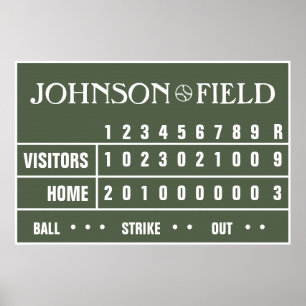 Tableau de bord de baseball personnalisé - 60 po x