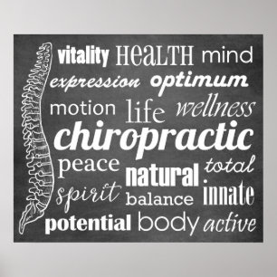 Tableau de bord de collage de mots chiropratique