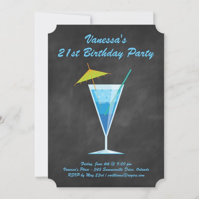 Tableau de bord d'été 21e Invitation de fête d'ann (Devant)