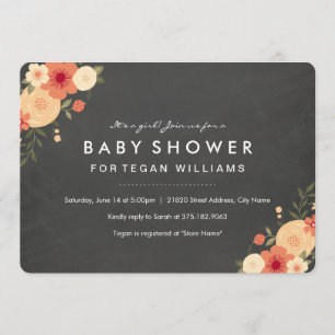 Tableau de bord floral Invitation baby shower