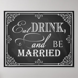 Tableau de bord mariage "Mangez boire et être mari
