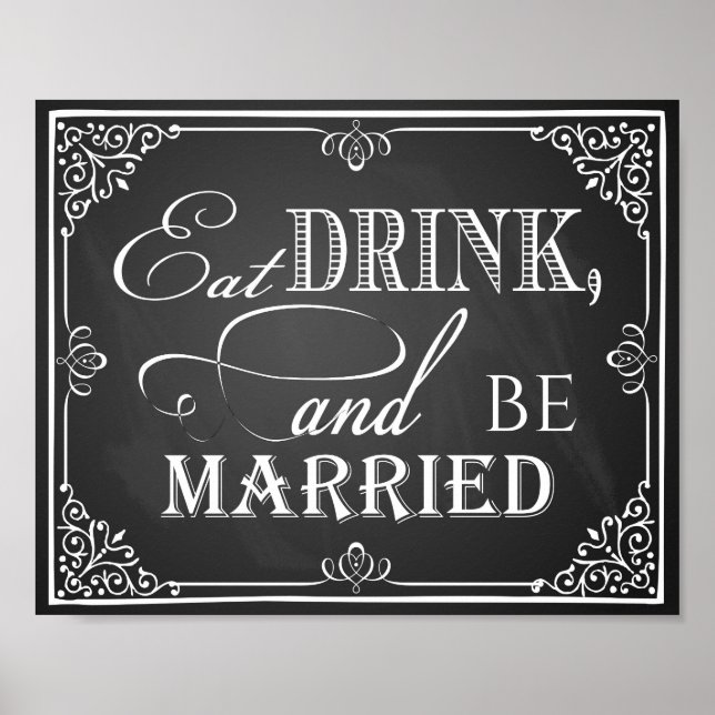 Tableau de bord mariage "Mangez boire et être mari (Devant)