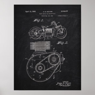 Tableau de brevet du lecteur d'axe de moto 1943