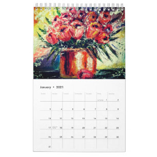 Tableau de calendrier aquarelle