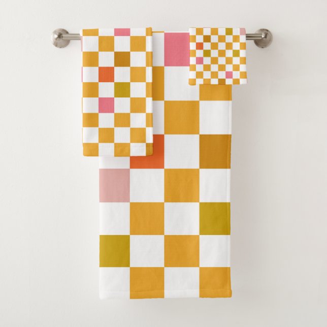 Tableau de contrôle moderne Jaune À damiers Motif (En situation)