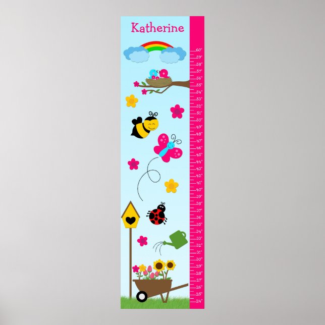 Tableau de croissance pour enfants - Dans le jardi (Devant)