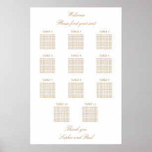 Tableau de disposition de mariage de table 11 beig