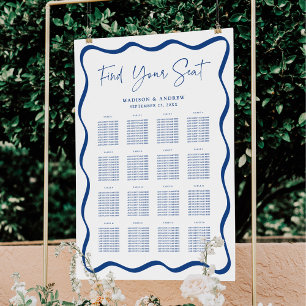 Tableau de disposition de table moderne bleu ondul
