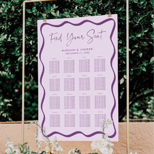 Tableau de disposition de table moderne violet ond