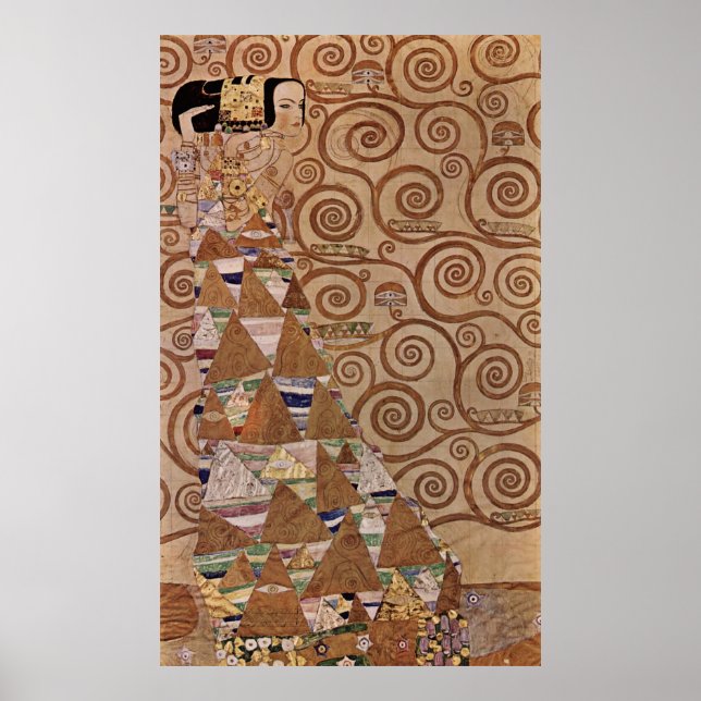 Tableau de Gustav Klimt : L'Expectation (1908) (Devant)