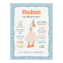Tableau de jalons Silly Goose imprimable, Un jars