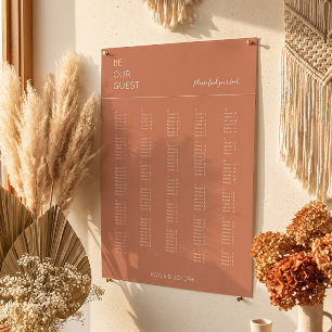 Tableau de mariage alphabétique en terre cuite