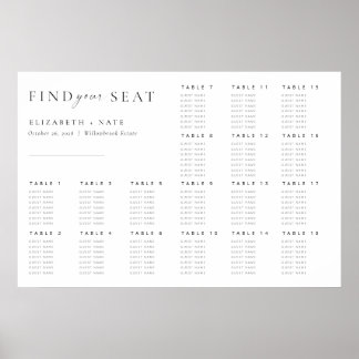 Tableau de Mariage de script minimaliste moderne