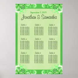 Tableau de Mariage floral vert clair