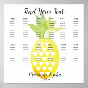 Tableau de mariage géométrique tropical Ananas