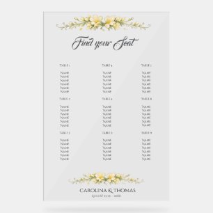 Tableau de Mariage Jaune Canari Freesia