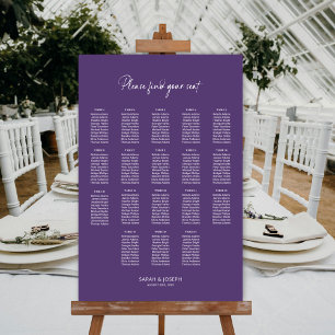 Tableau de Mariage moderne violet 18 Table