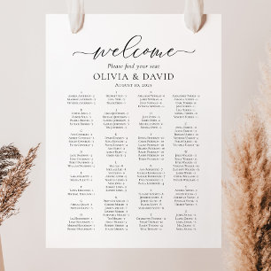 Tableau de placement de bienvenue alphabétique en