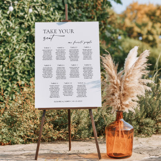 Tableau de placement de bienvenue moderne pour 11