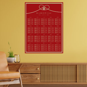 Tableau de placement de mariage 囍 Double Bonheur N