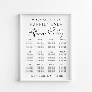 Tableau de placement de mariage à 12 tables pour u