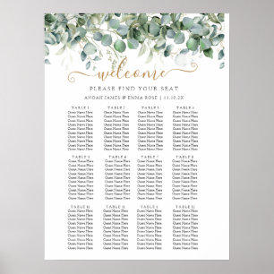 Tableau de placement de mariage à la verdure éléga