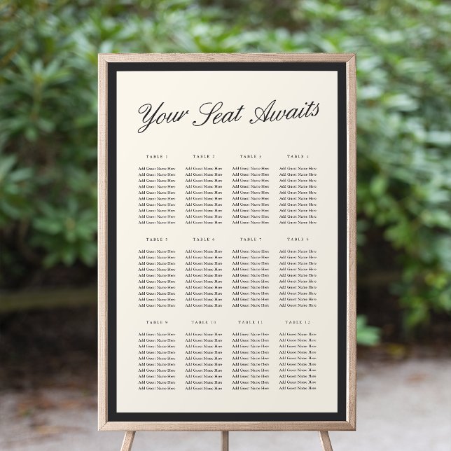 Tableau de placement de mariage à l'écriture class (Créateur téléchargé)