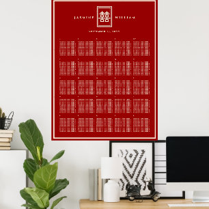 Tableau de placement de mariage chinois Double Bon