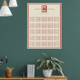 Tableau de placement de mariage chinois Double Bon